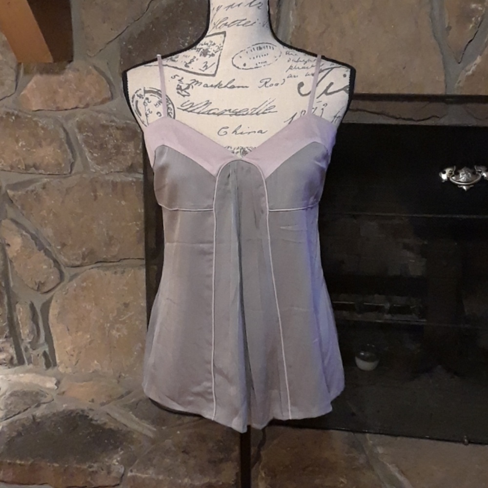 Gray and Orchid silk cami